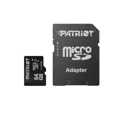  Зображення MicroSDXC 64GB Patriot LX Series Class 10 UHS-I (PSF64GMCSDXC10) + SD адаптер 